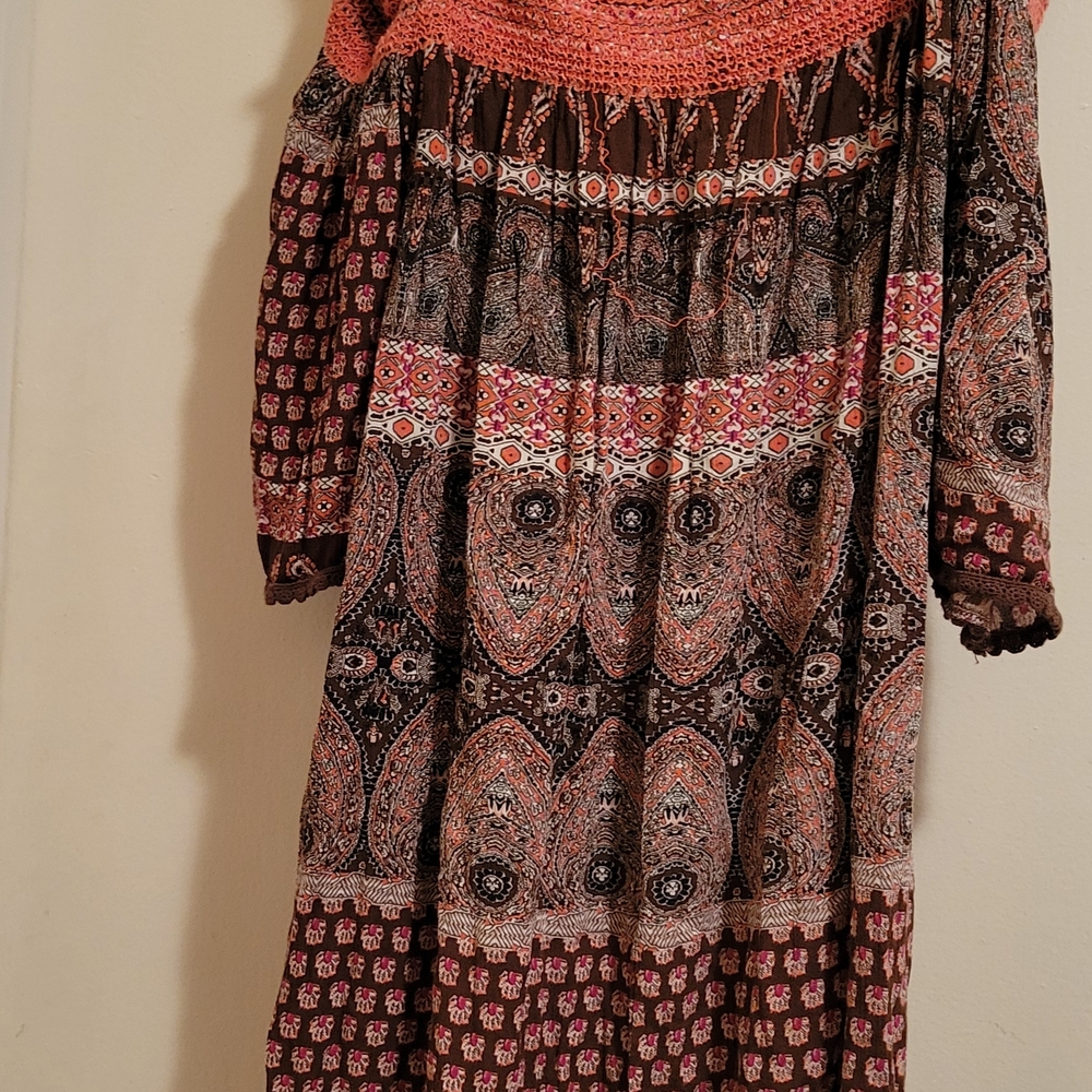 One World Bohemian Multicolor Dress Size L